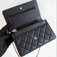 Çapraz vücut çantaları kadın woc cüzdan vintage kalite çanta gerçek deri lüks tasarımcı marka kadın omuz altın zinciri cüzdanlar 220326