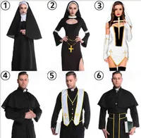 Donne Long Dress Virgin Mary Christian Clergyman Priest Nun Comes Halloween Come uomini Cosplay Abbigliamento per adulti T220813