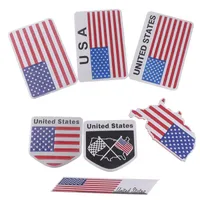 Party Decoration Aluminium Alloy USA American American Flag Sticker Logo Car Auto Sport Badge Chrome Emblem Decals Style