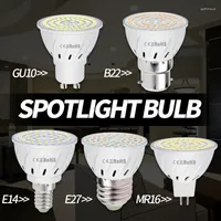 Lâmpadas LED Bulbos 220V Lâmpada E27 GU10 Spotlight E14 Lampara Gu5.3 B22 MR16 Ampul 48 60 80 LEDS LAMPE PARA HOMELED