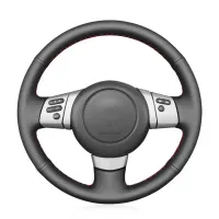 Ręcznie zszyta czarna skórzana okładka kierownicy do Toyota FJ Cruiser 2006-2013 Wnętrze samochodowe