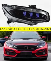 シビックX FC1 FC2 FC5 20 16-2021 LEDダイヤモンドヘッドライトDRLダイナミックターンシグナルランプアクセサリーアセンブリアップグレード
