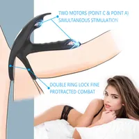 Pary opóźnia wytrysk wibrator penisa z podwójnym pierścieniem penisowym sutki masażer dla dorosłych zabawki seksualne dla mężczyzn stymulator
