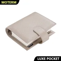 Moterm Luxe Series Pocket Planner A7 Size Notebook with 30 MM Silver Rings Mini Agenda Organizer Cowhide Diary Notepad 220711