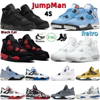 Jumpman 4 Retro Men Basketball Shoes 4S University Blue Black Cat Cattus Women Oreo Jack Sineakers Sail Kaws Metallic Bred Sneakers Trainers Outdoor 36-47