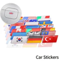 1 ADET Araba Sticker Çıkartması Alüminyum Alaşım Epoksi Almanya İngiltere Avustralya Fransa Rusya İspanya İsveç Kanada Portekiz Bayrak Rozeti