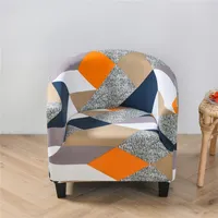 ARC-формовая растяжка-диван-крышка круглой однополосной крышки кресла без скольжения 1-местные крышки стула для EL Internet Cafe Club Bar 220524