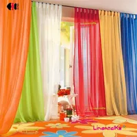 Curtain Tirai Hitam dan Putih Tipis Ubi Tulle Oranye untuk Gading Hijau Pernikahan Langitlangit WP184C 220613