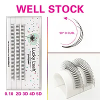 Lucky Lash Premium 0.10 CD Curl 2D 3D4D5D Eyelashes Extension Kort stampermade fans Silk False Mink Individual Faux Cils 220621