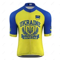 Лето Новая Украина Команда Национальный флаг Синий Желтый Велосипед Джерси Мужчины Урожай Дорога Велосипеда Гоночная Одежда Триатлон Тюсмотный Велосипед Носить Топы MTB Джерси