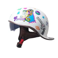 Мотоциклетные шлемы для взрослых ретро классическая открытая половина лица бейсбольная крышка шлем винтаж мотоцикл скутер езда кабин casco moto dot appted