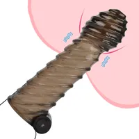 Zabawki seksu masażer penis rękawie wibrator Extender wielokrotnego użytku opóźnione wytrysk zabawki dla mężczyzn kutas przedłużanie sexshop