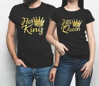 Koszulka damska Jej Król I Jego Koszulka Królowa Kobiety Estetyczne Ubrania Dopasowanie Pary Miłość Koszulki Para Tees Lovers Letter 2022 XL
