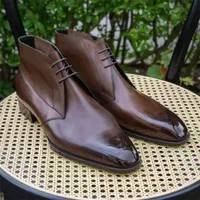 Yeni Martin Boots Erkekler PU Düz Renk Klasik Klasik İş Gündelik Moda İngiliz Tarzı Kanat Çıktısı Dantel Up Çöl Ayak Bileği CP025