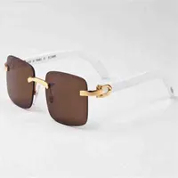 with box 2017 fashion wood sunglasses for men women buffalo horn glasses black white clear lenses rimless sunglasses335y