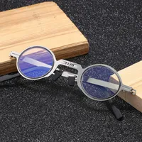 Okulary przeciwsłoneczne składane szklanki odczytu Exten cienką ramkę ze stali nierdzewnej z niebieskim światłem blokującym Ochronę oczu UV400Sunglasses