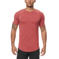 Maglietta da uomo in forma slim fitness abbigliamento da palestra a colori solidi
