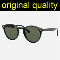Top Quality 2180 Classic Round Sunglasses Women Men Acetate Frame Sunglasses Womens for Female Fashion Sun Glasses Lunette De Sole331z