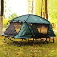 Tenda da campeggio a terra pieghevole all'aperto tenda singola persona a doppio strato impermeabile escursionismo calda tenda da viaggio a ventre