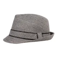 Hombres algodón mezclas a cuadros jazz fedora sombreros corto ala artística juventud sombrero sombrero de hombre primavera casual cascas escenario rendimiento gorra