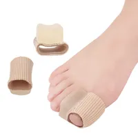Wholesale Soft Gel Toe Separator Cushion Tube Relieve Nylon Silicone Bunions Corrector Big Relief Toe Protector Sleeve