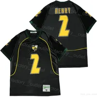 Men Football Yulee Hornets High School 2 Derrick Henry Jersey Moive For Sport Fans Hip Hop Team Color Black University HipHop College All Stitched Breathable Sewn On