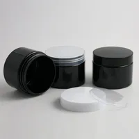 20 x 150 g 5oz schwarzes Plastikglas mit Deckelkosmetikgläser leerer Behälter Probe Creme Gläser Verpackung284t