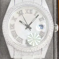 フルダイヤモンドメンズウォッチメカニカルオートマチックウォッチサファイア40mmストラップダイヤモンドがちりばめられたスチールレディースファッション腕時計ブレスレットモントデュルクス