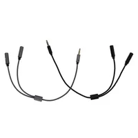 3,5 mm micro audio micro casqueur de câble de séparation mâle mâle à 2 doubles adaptateurs d'oreillette féminine cordon stéréo AUX pour téléphone portable PC