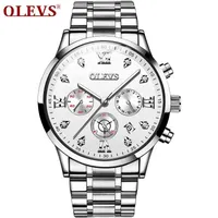 Pols horloge olevs 2862 luxemerk heren diamanten staalband modebedrijfskwarts horloge custom van China Factory