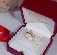Anelli per nail anelli anelli di design per donne gioielli in acciaio in acciaio singolo stile hip hop coppia casual coppia classica rosa d'oro oro opzionale size5-11