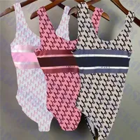 Lüks Kadın Mayo Bikini Seti Tekstil Mektup Baskılı Bayanlar Bodysuit Mayo Plaj Parti Yüzmek Takım Elbise Seksi Kıyafetler Kadın D Harfler için Yüzme Mayo Mayo