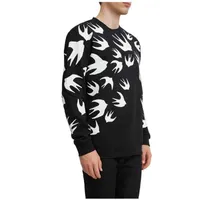 MC 22 Q Designer Sweter Luksusowa marka McQueen Bluza Swallow Bluzja z kapturem luźna duża bawełniana T-shirt z długim rękawem