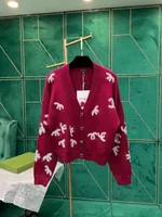 226 XL 2022 Milano Pista Purvella Estate Brand Same Style Maglione Grigio Rosso Manica lunga con scollo a V Pullover di alta qualità da donna