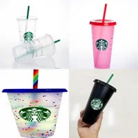Starbucks русалка богиня 24 унции 710 мл пластиковые кружки Тамблер многоразовый прозрачный питье с плоским дном форма
