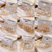 Boucles d'oreilles en or vintage Gollier Gollier Gollier Set Metal Hoop pour les femmes 2022 Cercle géométrique à la mode JewelryDangle