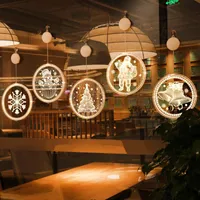Strings Christmas Led String Light voor ramen, 1 pc's hangende 3D batterijboomlichten binnenshuis buiten