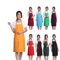 Solid Color Apron Kitchen Clean Accessory For Multi Function Household Adult Cooking Baking Aprons298Z