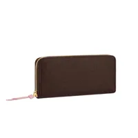 고품질 클레멘스 디자이너 PU 가죽 싱글 지퍼 지갑 고급 코인 지갑 카드 홀더 긴 클러치 지갑이있는 상자 직렬 243m