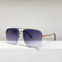 2022 occhiali da sole di New Designer per donna in metallo d'oro oversize grandi telai di sole autentici vetri da sole naturale v Decorazione occhiali da uomo UV400 occhiali a lenti blu
