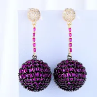 Dangle & Chandelier GODKI Trendy Round DISCO BALL Earring For Women Bohemian Earrings Geometric Drop 2022 Brincos Female DIY Fashion Jewelry