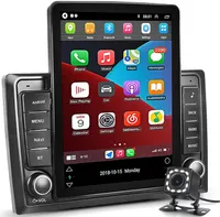 10 '' Vertical Touch Screen Auto DVD Stereo Player Android 9.1 Doppio Din GPS Navigazione con radio a specchio in vetro a specchio Bluetooth a specchio Bluetooth a 2,5 °