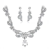 Pendant Necklaces 1 Set Bridal Necklace Earrings Rhinestone Adjustable Jewelry Exaggerate Lightweight For Wedding