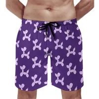 Shorts masculinos Balloon Dog Board Lavender Cartoon Dogs Masculino Classic Beach Customs Grande trunksmen's Swimmen's