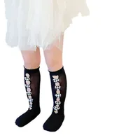 Kids Socks Girls Knit Knee High Baby Accessories Leg Warmers Children Clothes Cotton Long Summer Hollow Love Tube Princess Korea E1636