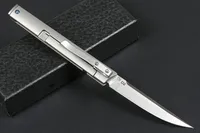Nova faca dobrável de flipper R8126 D2 Ponto de gota de cetim Blade CNC TC4 Titanium liga