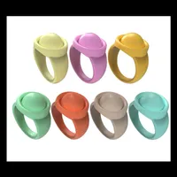 Sensory Silicone Finger Ring Fidget Push Bubble Toy Makaron Candy Color Rings Kids Christmas Gift Decompression Toys H10RGGI263v