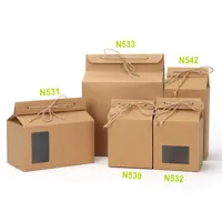 Thee verpakking doos cadeauomslag kartonnen kraft kraft papieren zak gevouwen voedsel moer opslag opslag inpakken c0616g07