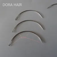 Whole-1 bag 144pcs 6CM C Shape Curved Needles Threader Sewing Weaving Needles for Human Hair Extension Weft Weaving293a