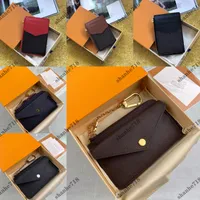 Recto Verso Verso Vero Walls Real Cowhide Card Holder Clips Clips Coin Purse Black Emboss Designer Clutch Bags Women Lady Purs